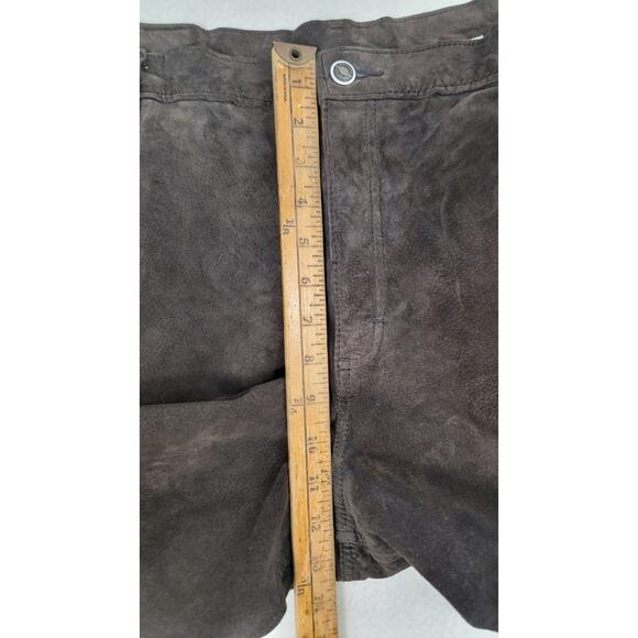 Vintage Skott's Suede Pants Brown Heavy Washable Leather Straight Men's Size 36 - Picture 14 of 15